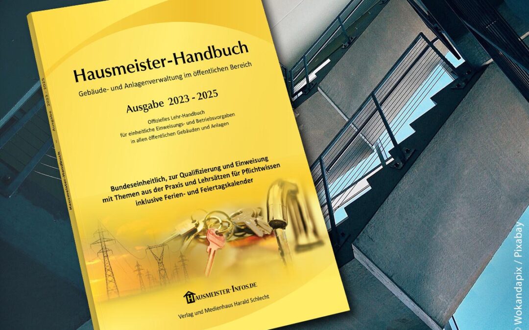 Hausmeister Handbuch 2023-2025 Titelbild stylisch mit Treppenaufgang
